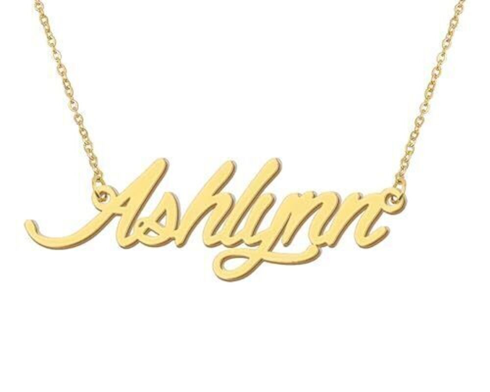 7713 18k Gold Plated Necklaces with Ashlynn Name Choker Initial Necklace